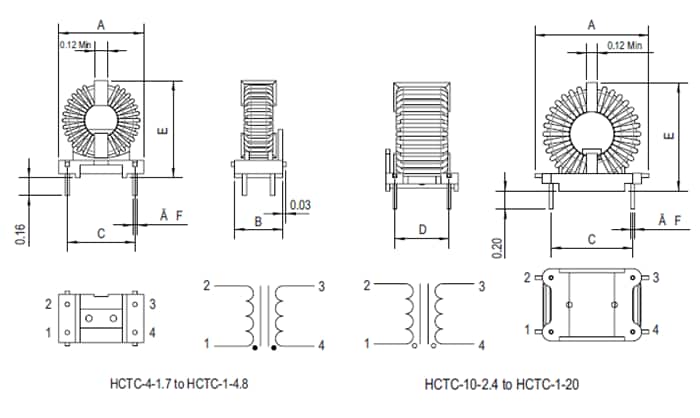 Tabelle - Signal Transformer / Bel HCTC Hochstrom-Ringkerndrosseln